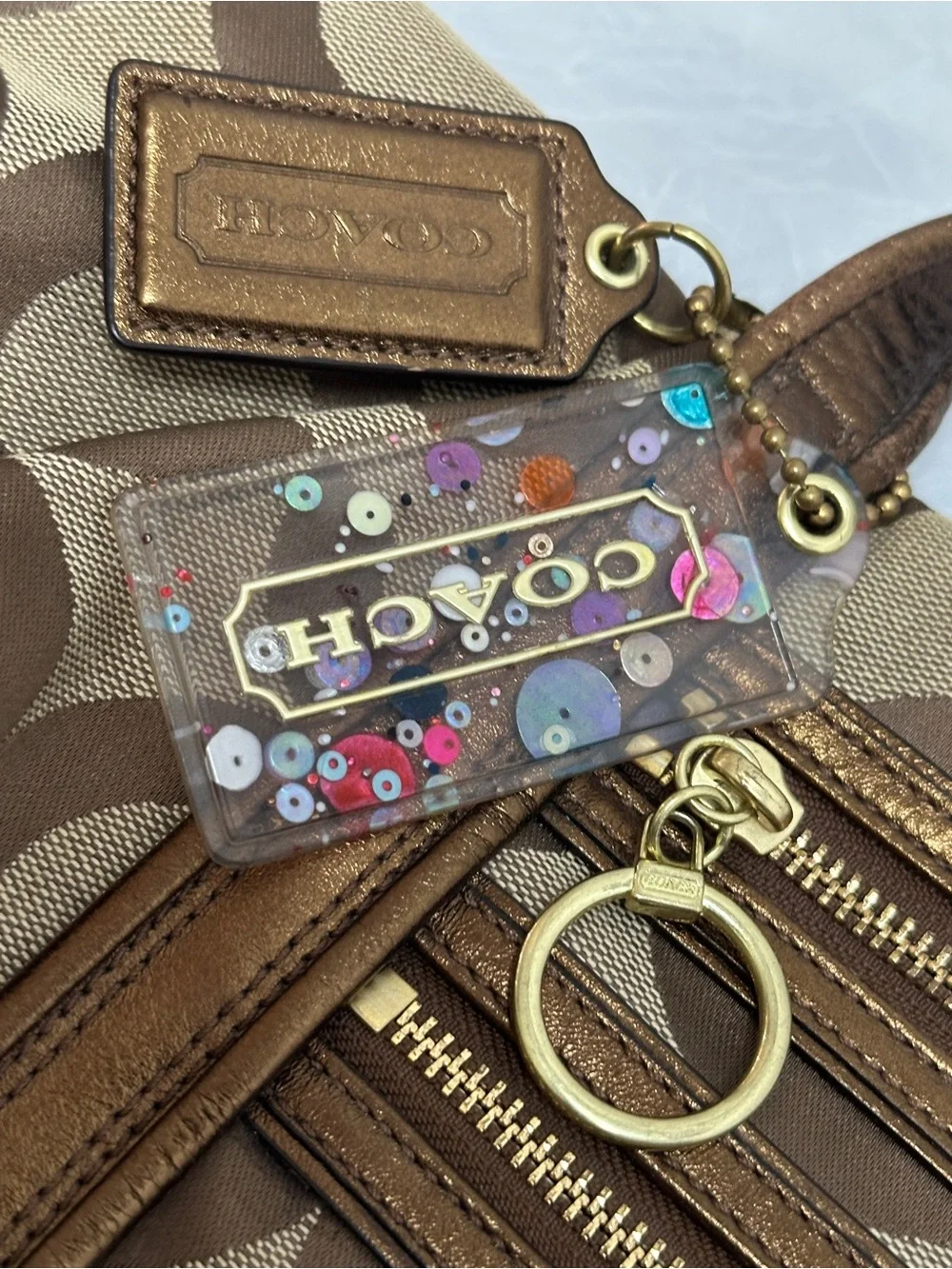 Coach tote bronze